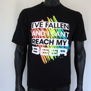 90s Vintage Funny Beer T Shirt Neon Novelty Tee